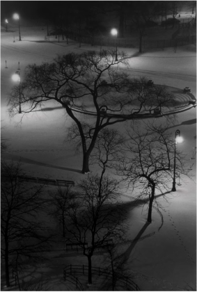André Kertész, Washington Square at Night, 1954 (Courtesy of Bruce Silverstein Gallery NY)